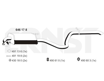Zadní tlumič výfuku ERNST 646178