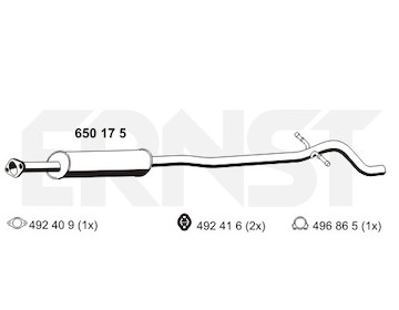 Střední tlumič výfuku ERNST 650175
