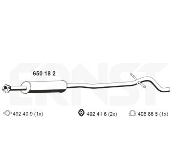 Střední tlumič výfuku ERNST 650182