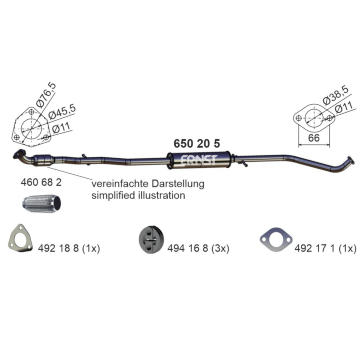 Střední tlumič výfuku ERNST 650205