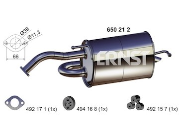 Zadní tlumič výfuku ERNST 650212