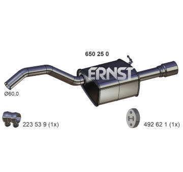Zadní tlumič výfuku ERNST 650250