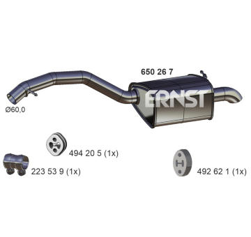 Zadni tlumic vyfuku ERNST 650267