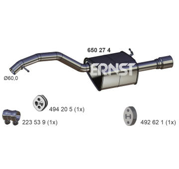 Zadní tlumič výfuku ERNST 650274