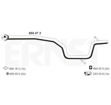 Výfuková trubka ERNST 650472
