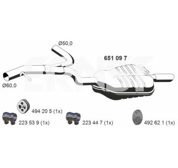 Zadní tlumič výfuku ERNST 651097
