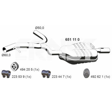 Zadni tlumic vyfuku ERNST 651110
