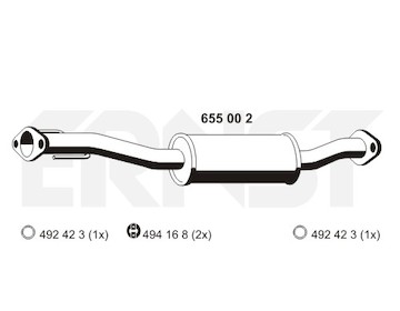 Stredni tlumic vyfuku ERNST 655002