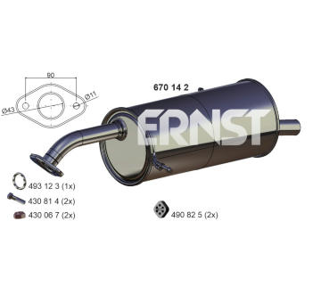 Zadni tlumic vyfuku ERNST 670142