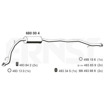 Střední tlumič výfuku ERNST 680004