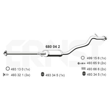 Střední tlumič výfuku ERNST 680042