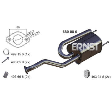 Zadní tlumič výfuku ERNST 680080