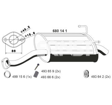 Zadni tlumic vyfuku ERNST 680141