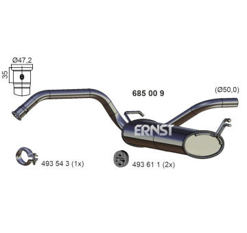 Zadni tlumic vyfuku ERNST 685009