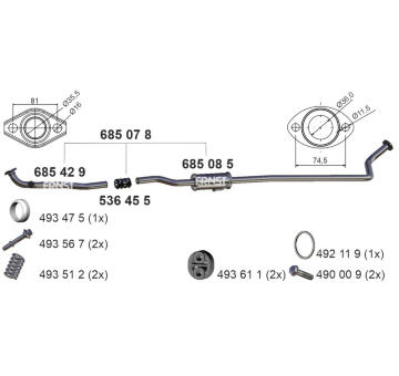 Střední tlumič výfuku ERNST 685078