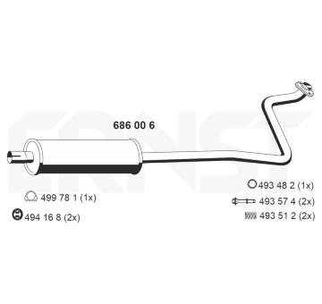 Střední tlumič výfuku ERNST 686006