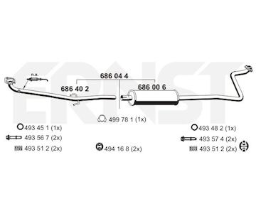 Střední tlumič výfuku ERNST 686044