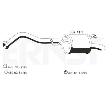 Zadní tlumič výfuku ERNST 687119