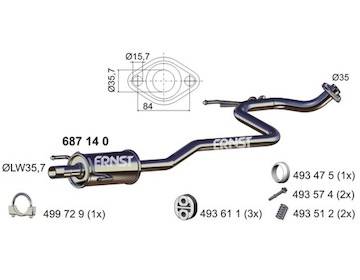 Střední tlumič výfuku ERNST 687140