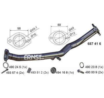 Výfuková trubka ERNST 687416