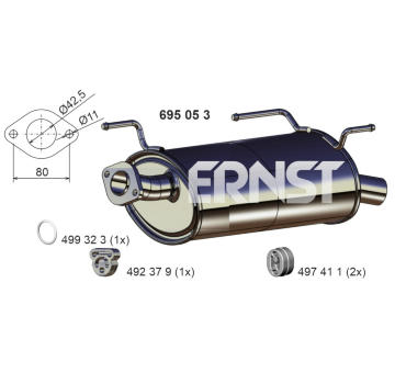 Zadni tlumic vyfuku ERNST 695060