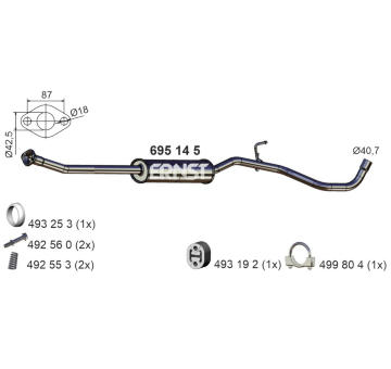 Střední tlumič výfuku ERNST 695145