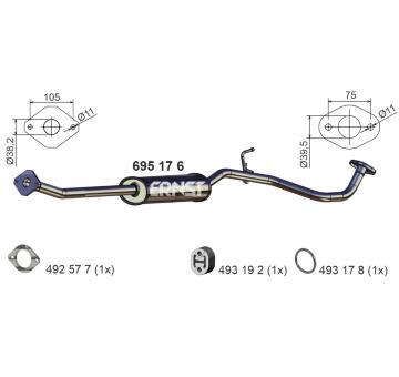 Střední tlumič výfuku ERNST 695176
