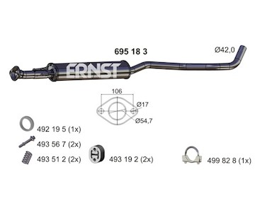 Střední tlumič výfuku ERNST 695183