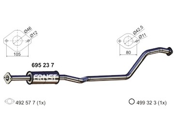 Střední tlumič výfuku ERNST 695237