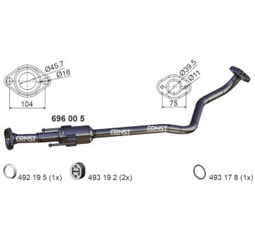 Střední tlumič výfuku ERNST 696005