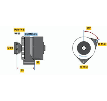 Alternátor BOSCH 0 120 468 036