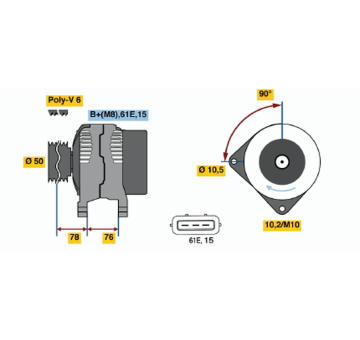 Alternátor BOSCH 0 123 515 004