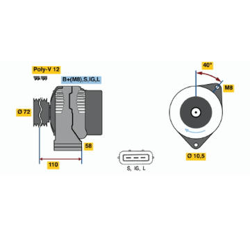Alternátor BOSCH 0 986 046 040