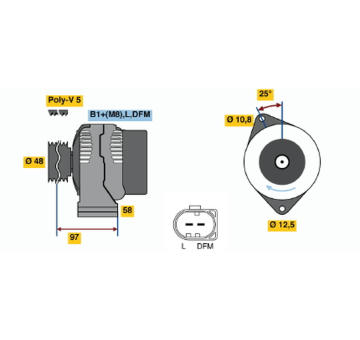 Alternátor BOSCH 0 124 225 010