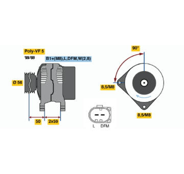 Alternátor BOSCH 0 124 315 012