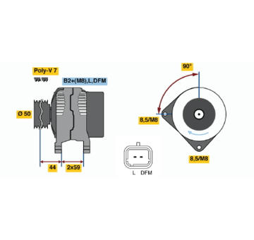 Alternátor BOSCH 0 124 525 044