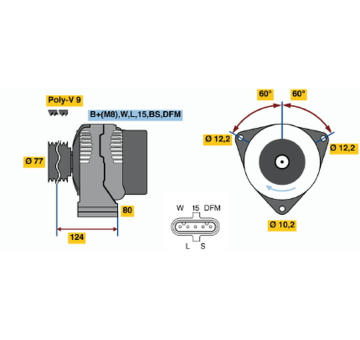 generátor BOSCH 0 124 555 001