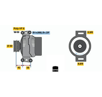 Alternátor BOSCH 0 124 615 032