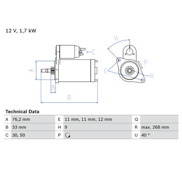 żtartér BOSCH 0 986 013 050