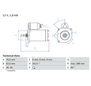 żtartér BOSCH 0 986 016 190