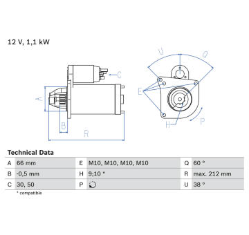 Startér BOSCH 0 986 016 400