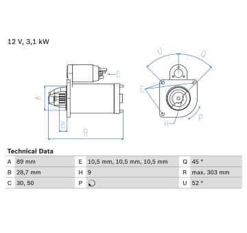 żtartér BOSCH 0 986 016 550
