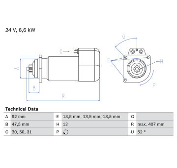Startér BOSCH 0 986 018 090