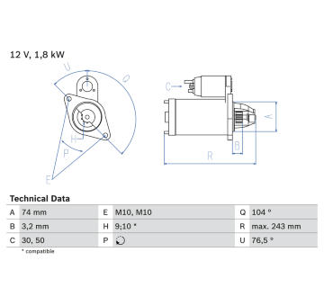 żtartér BOSCH 0 986 018 680