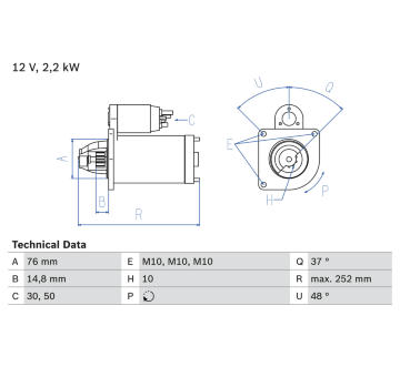 żtartér BOSCH 0 986 022 631