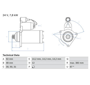 Startér BOSCH 0 986 024 990