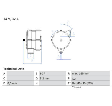 generátor BOSCH 0 986 030 140