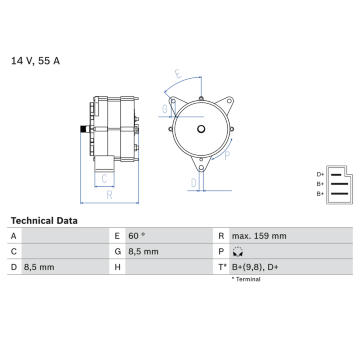 generátor BOSCH 0 986 031 020