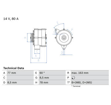 generátor BOSCH 0 986 034 170