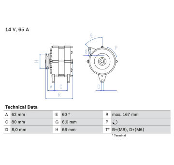 Alternátor BOSCH 0 986 035 800